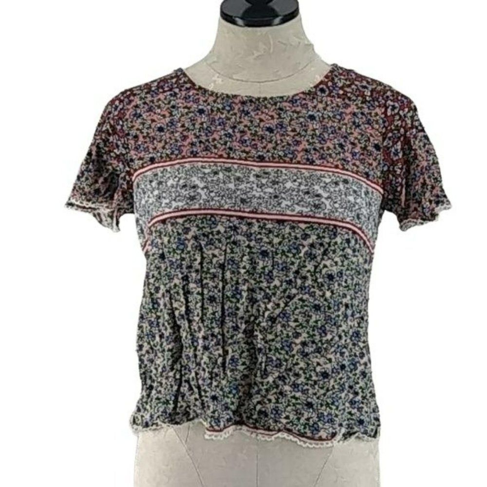 Takara Woman's Floral Boho‎ Hippie Rayon Blouse Small